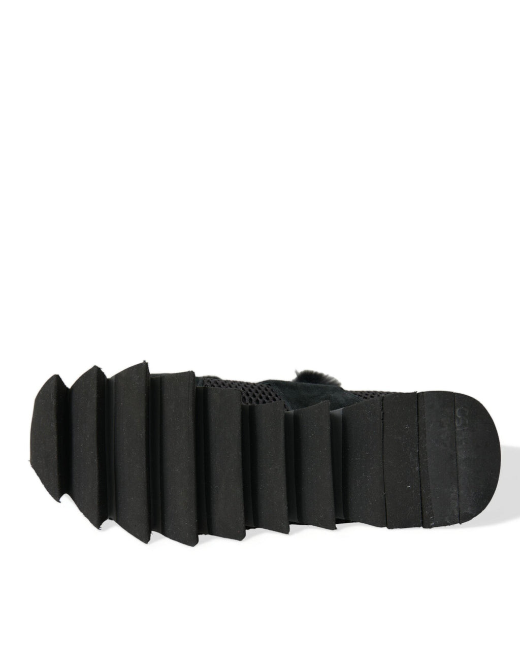 Dolce & Gabbana Schwarz Pelz verschönert Wildleder Sneakers Schuhe