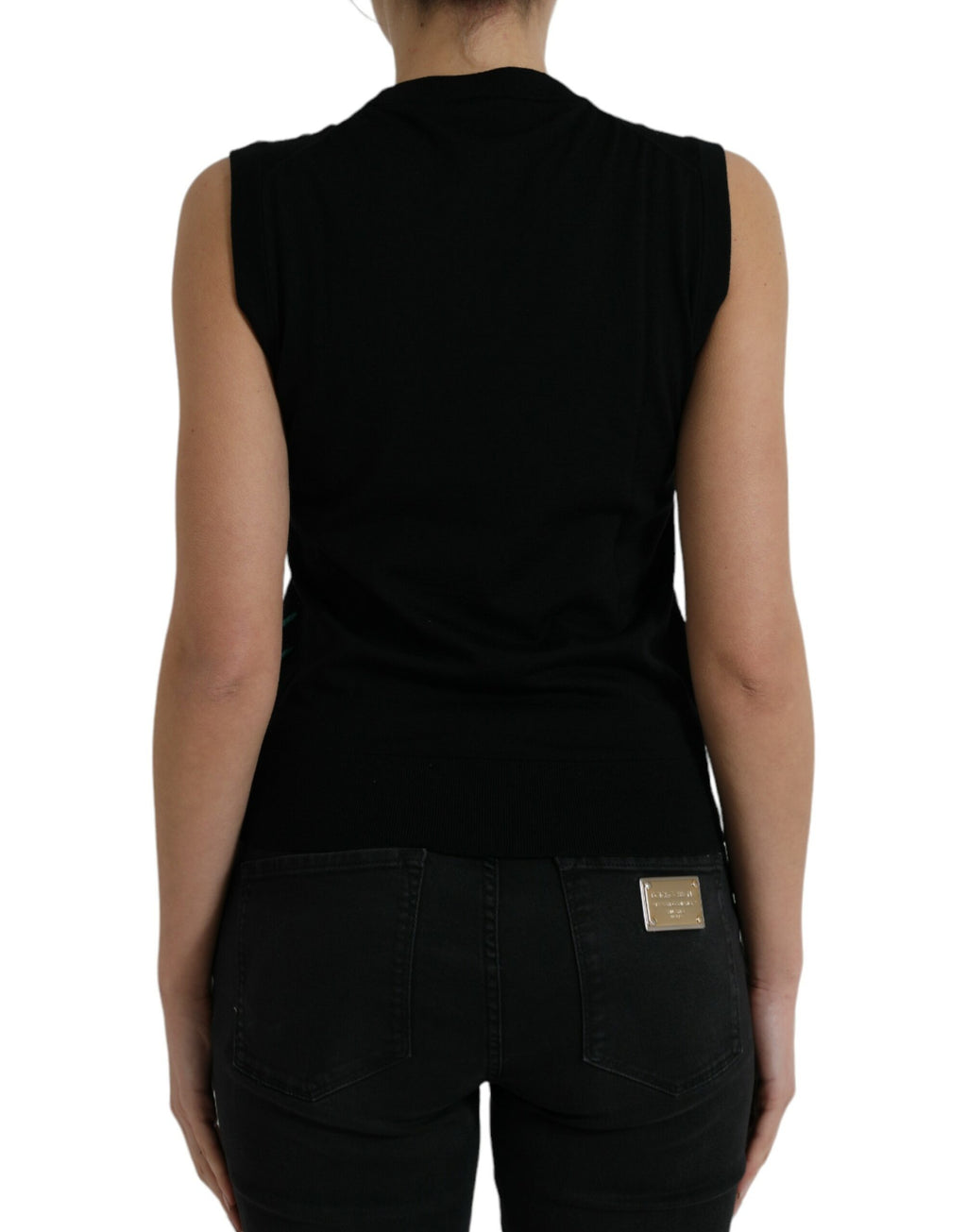 Dolce & Gabbana Schwarzer Dschungel Rundhalsausschnitt ärmelloses Tank-Top