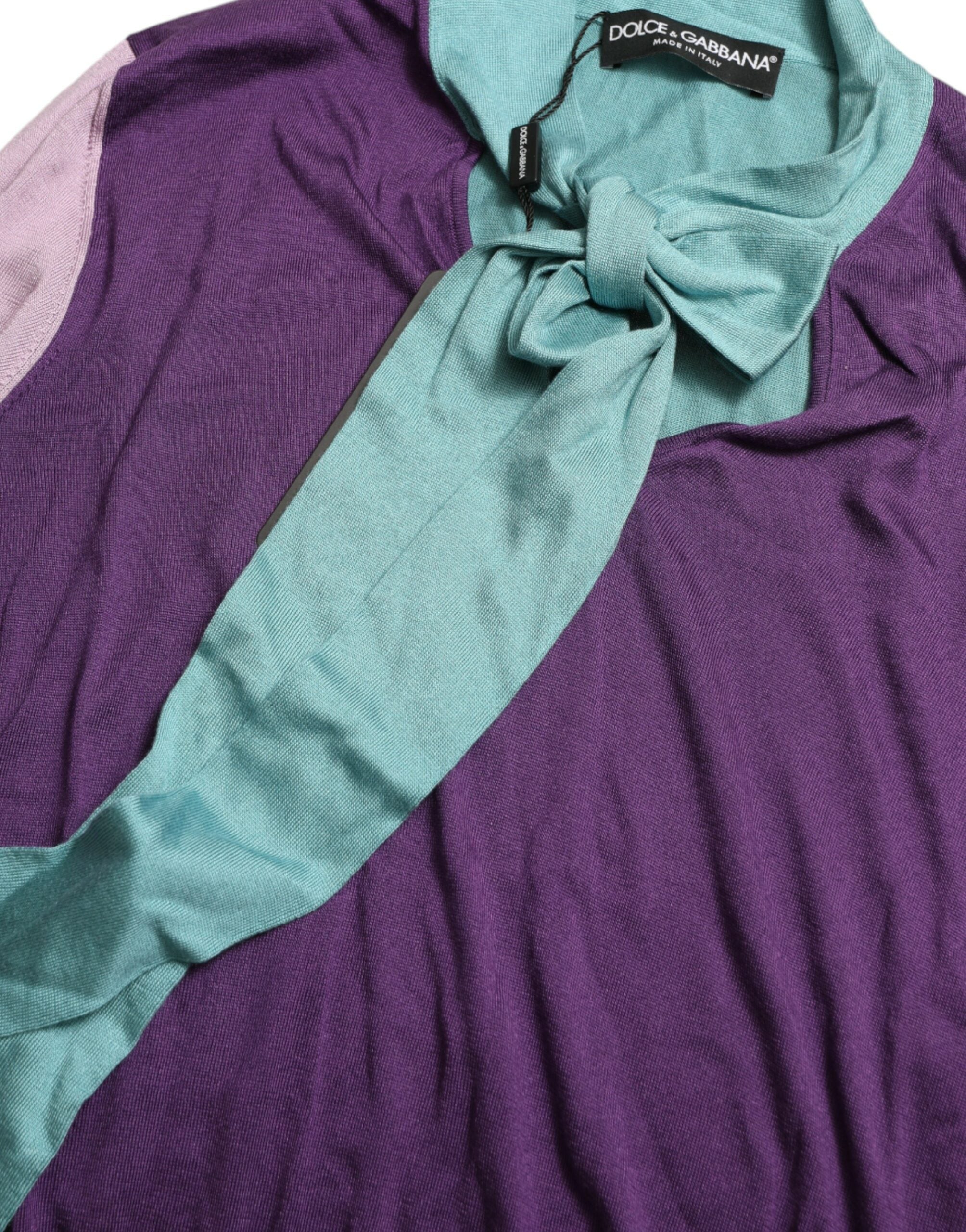 Dolce & Gabbana Multicolor Pullover mit Schleifenbefestigung