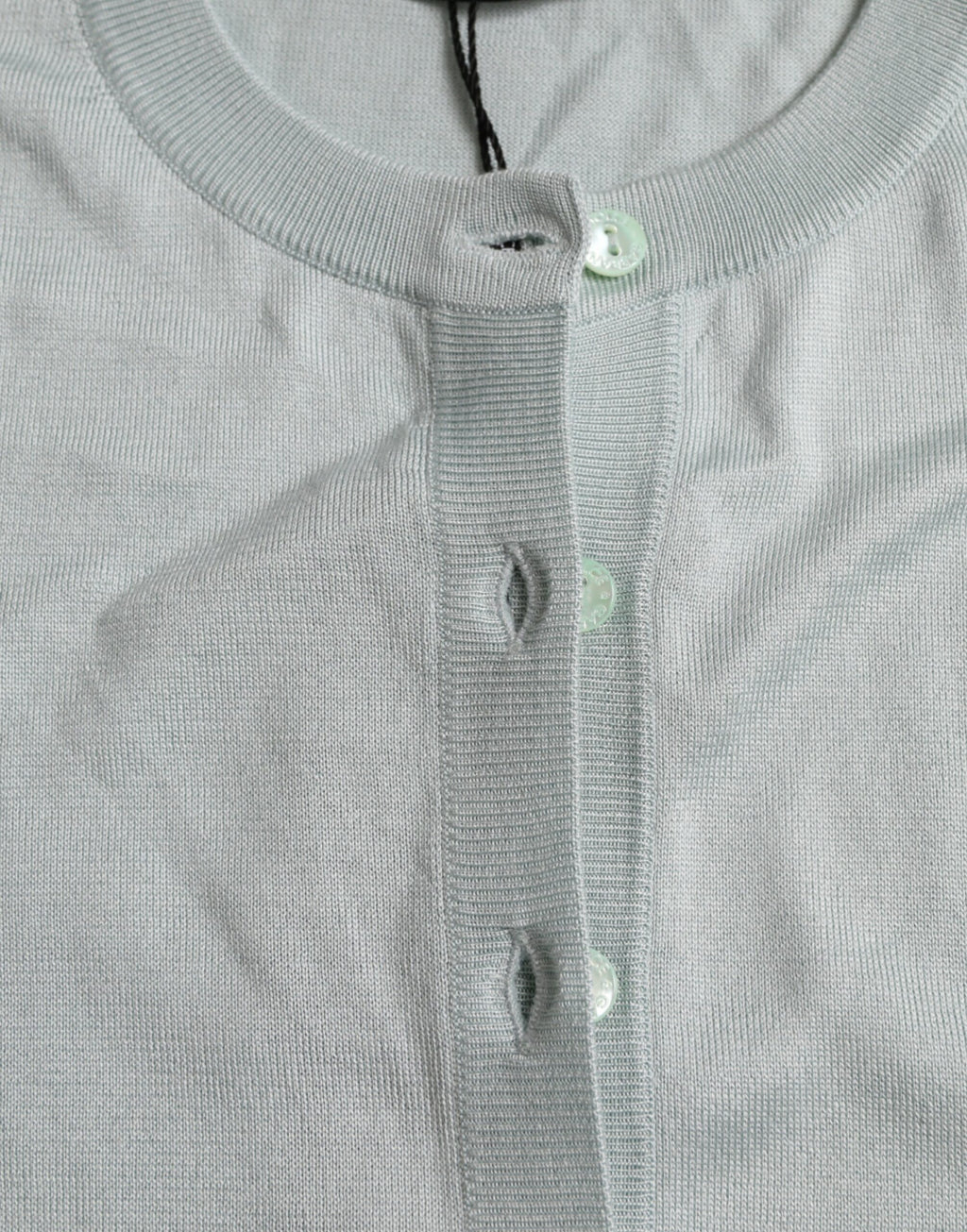 Dolce & Gabbana Hellblauer Strickpullover mit Rundhalsausschnitt aus Seide