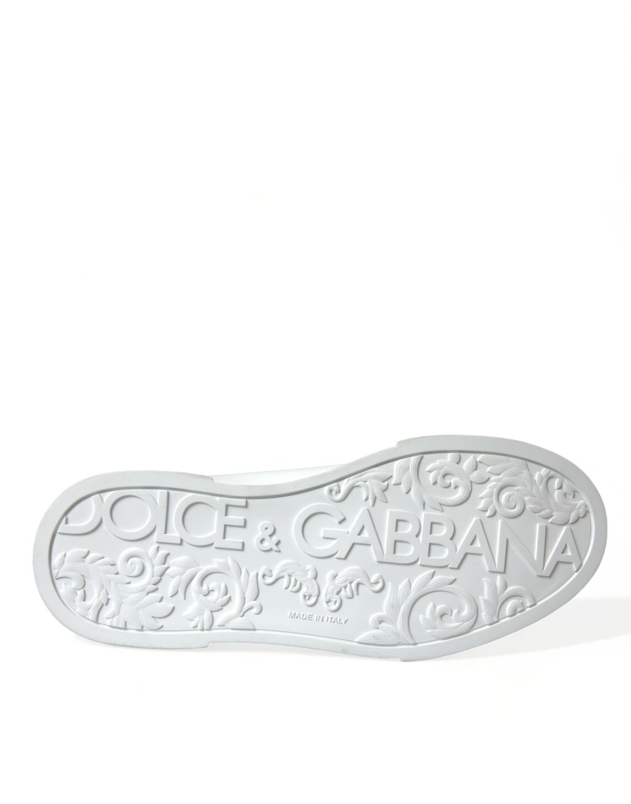 Dolce & Gabbana Weiß Grün Leder Portofino Turnschuhe Schuhe