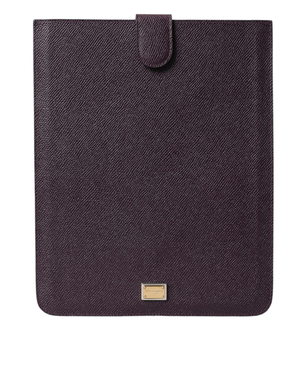 Dolce & Gabbana Dunkelbraun Leder Logo Plaque Abdeckung Hülle Tablette Fall