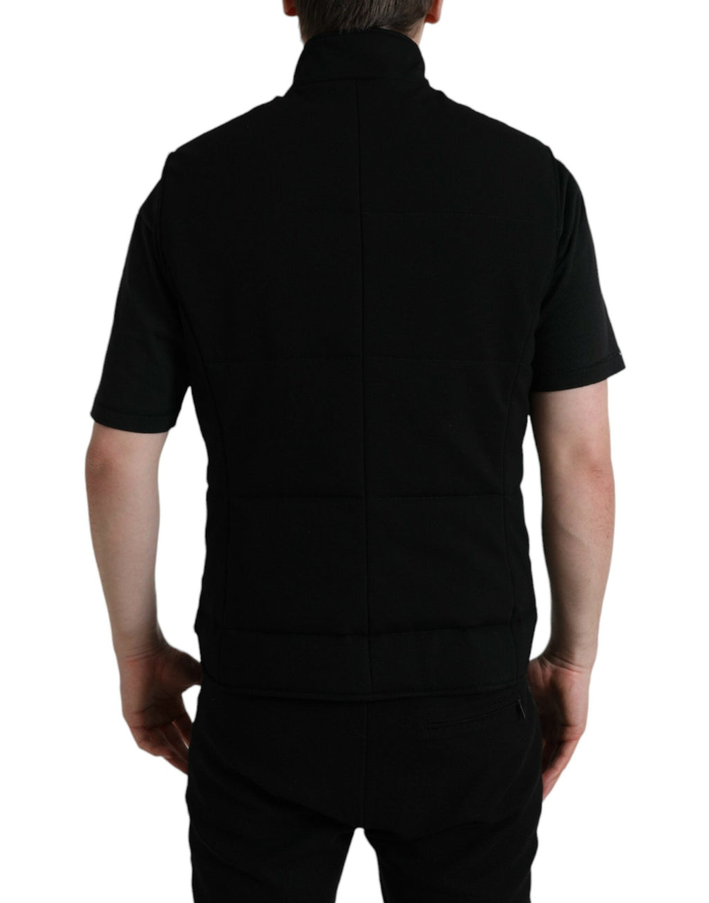 Dolce & Gabbana Schwarze Viskose Weste mit Knöpfen Logo Jacke