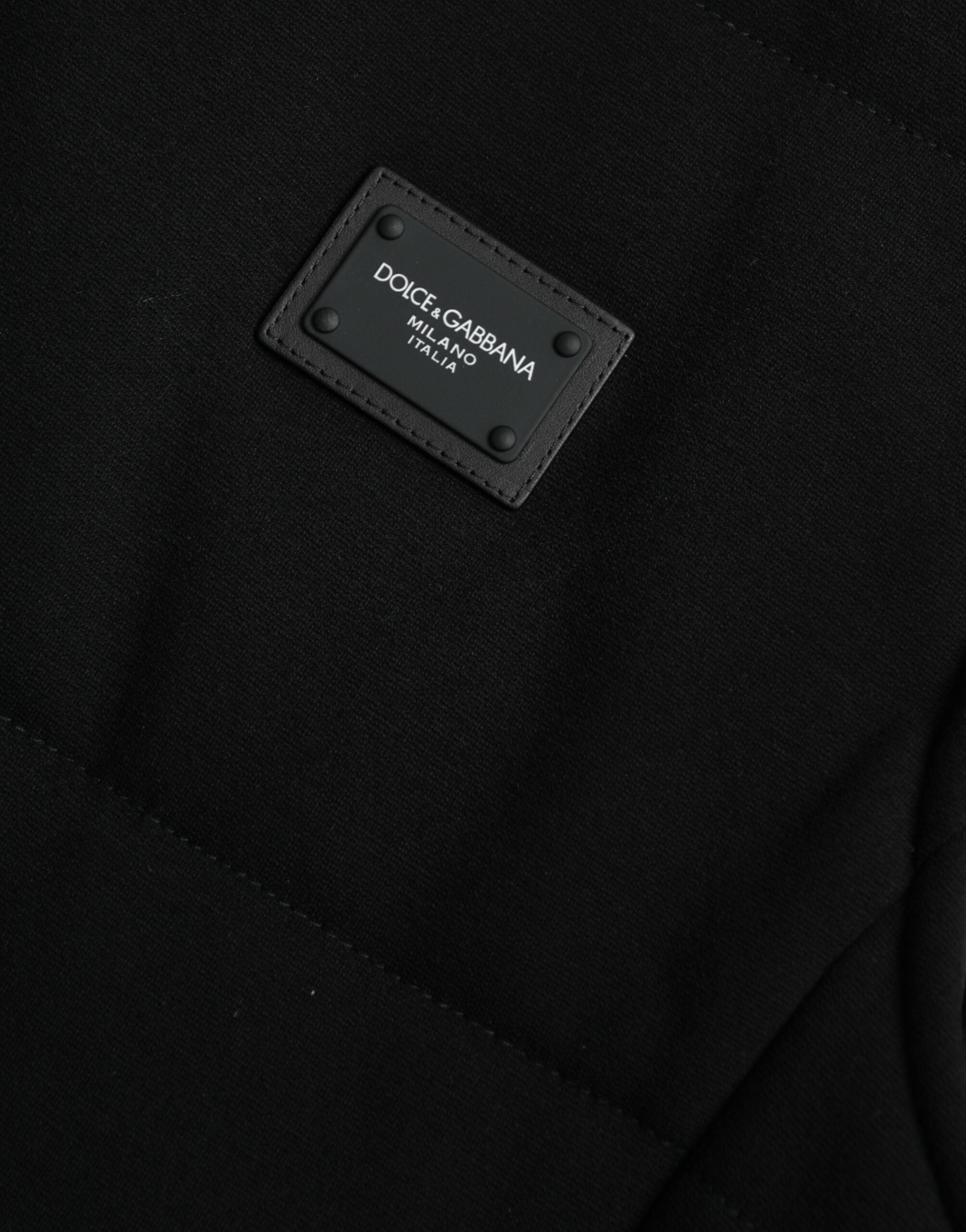 Dolce & Gabbana Schwarze Viskose Weste mit Knöpfen Logo Jacke