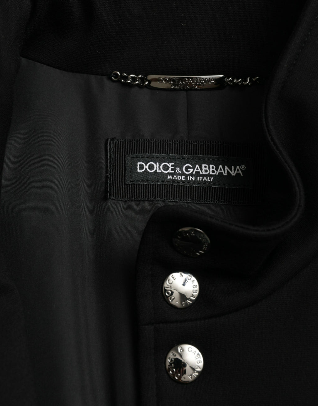 Dolce & Gabbana Schwarze Viskose Weste mit Knöpfen Logo Jacke