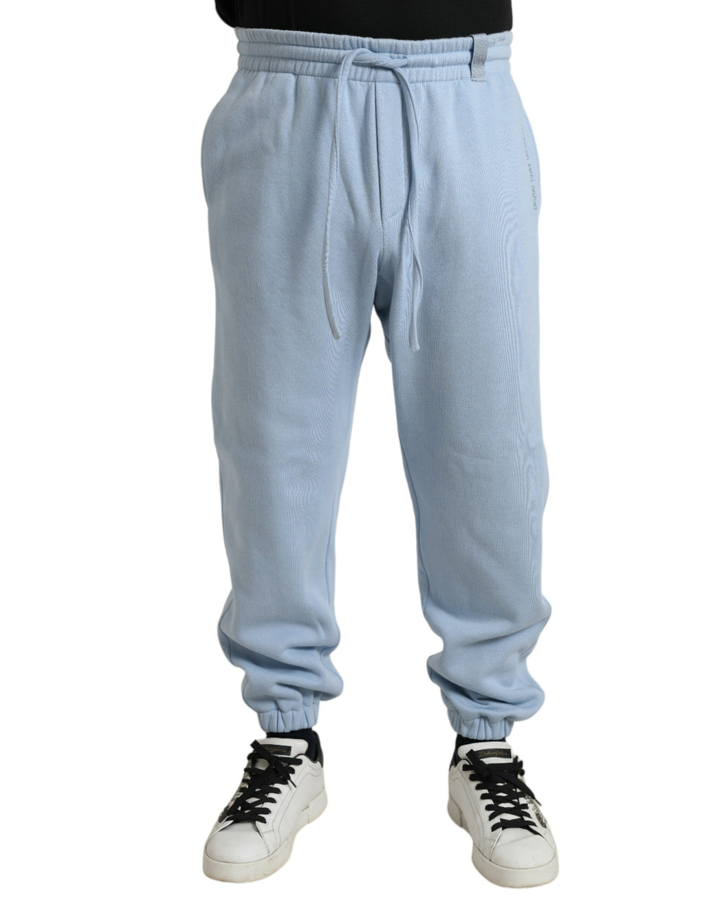 Dolce & Gabbana Hellblaue Baumwoll-Sweatpants Männer Jogger-Hosen