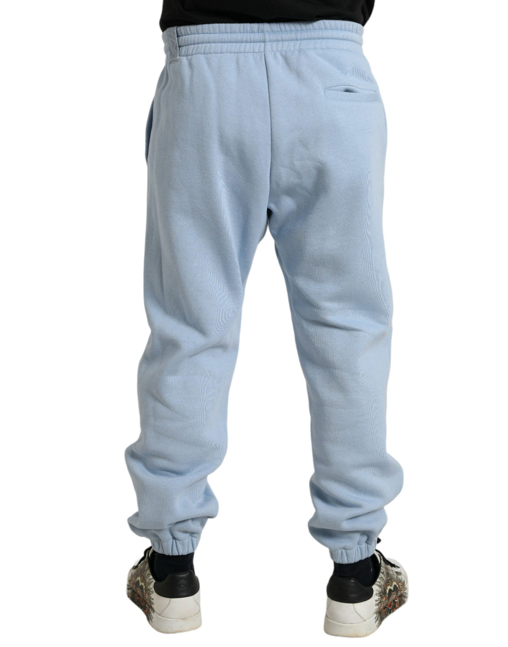 Dolce & Gabbana Hellblaue Baumwoll-Sweatpants Männer Jogger-Hosen
