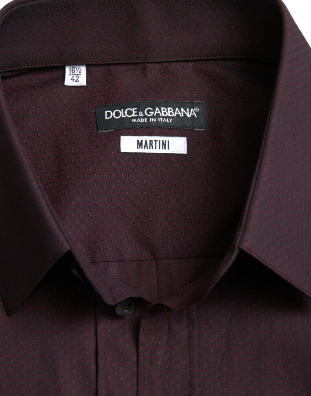 Dolce & Gabbana Kastanienbraunes Jacquard-Hemd MARTINI