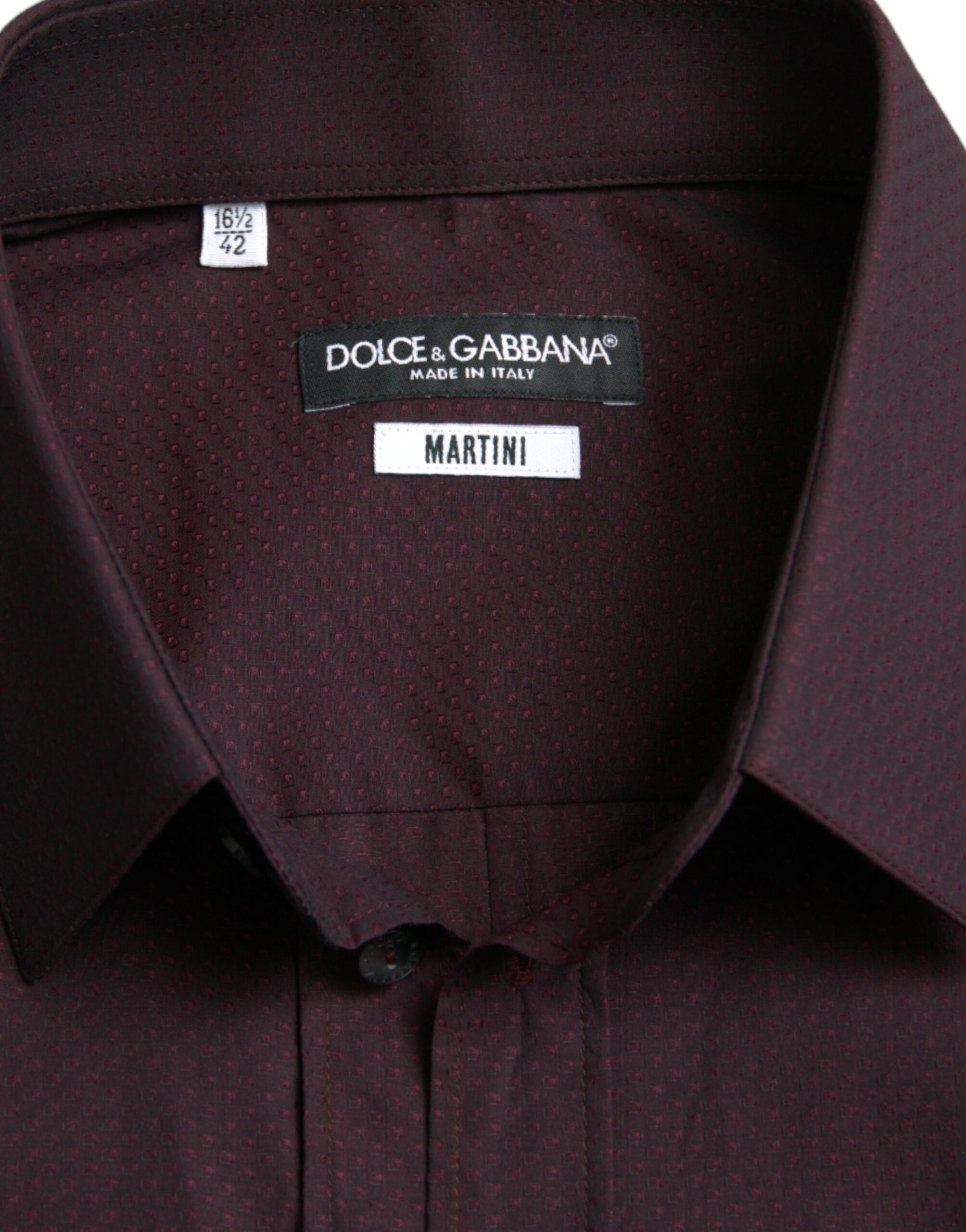 Dolce & Gabbana Kastanienbraunes Jacquard-Hemd MARTINI