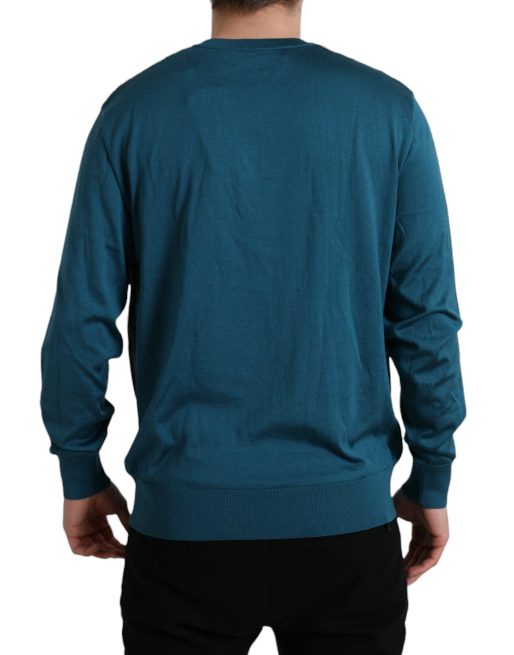 Dolce & Gabbana Grüner Pfauenfeder Pullover