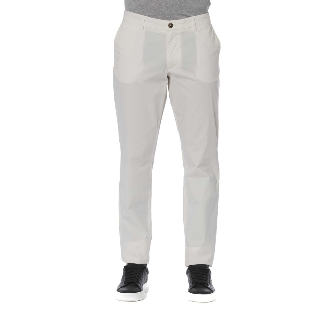 Trussardi Jeans Herrenhose aus weißer Baumwolle