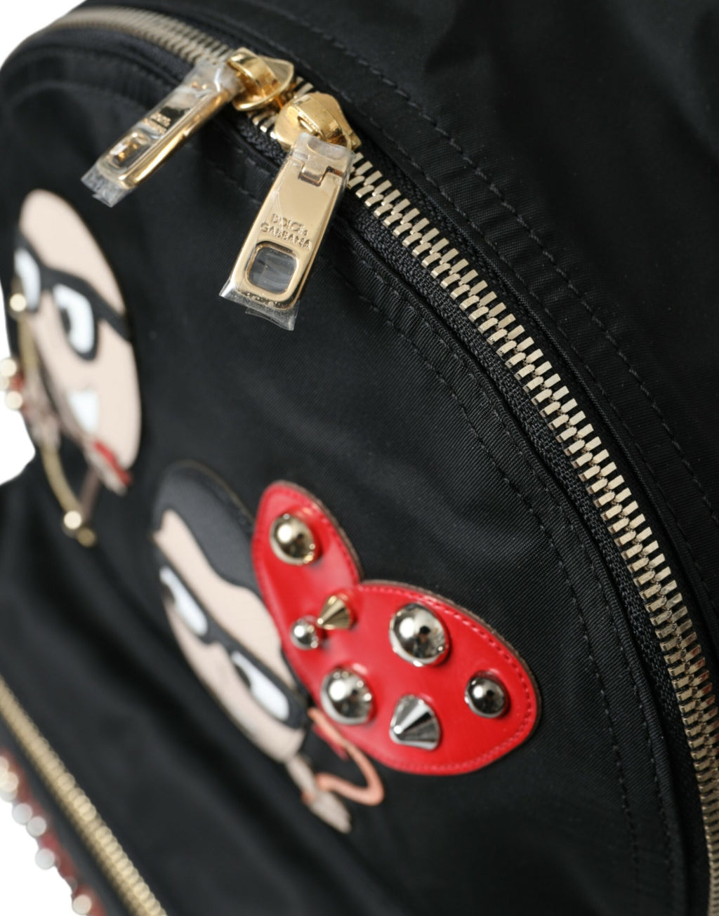 Dolce & Gabbana Schwarzer #DGFAMILY Verschönerter Rucksack VULCANO Tasche