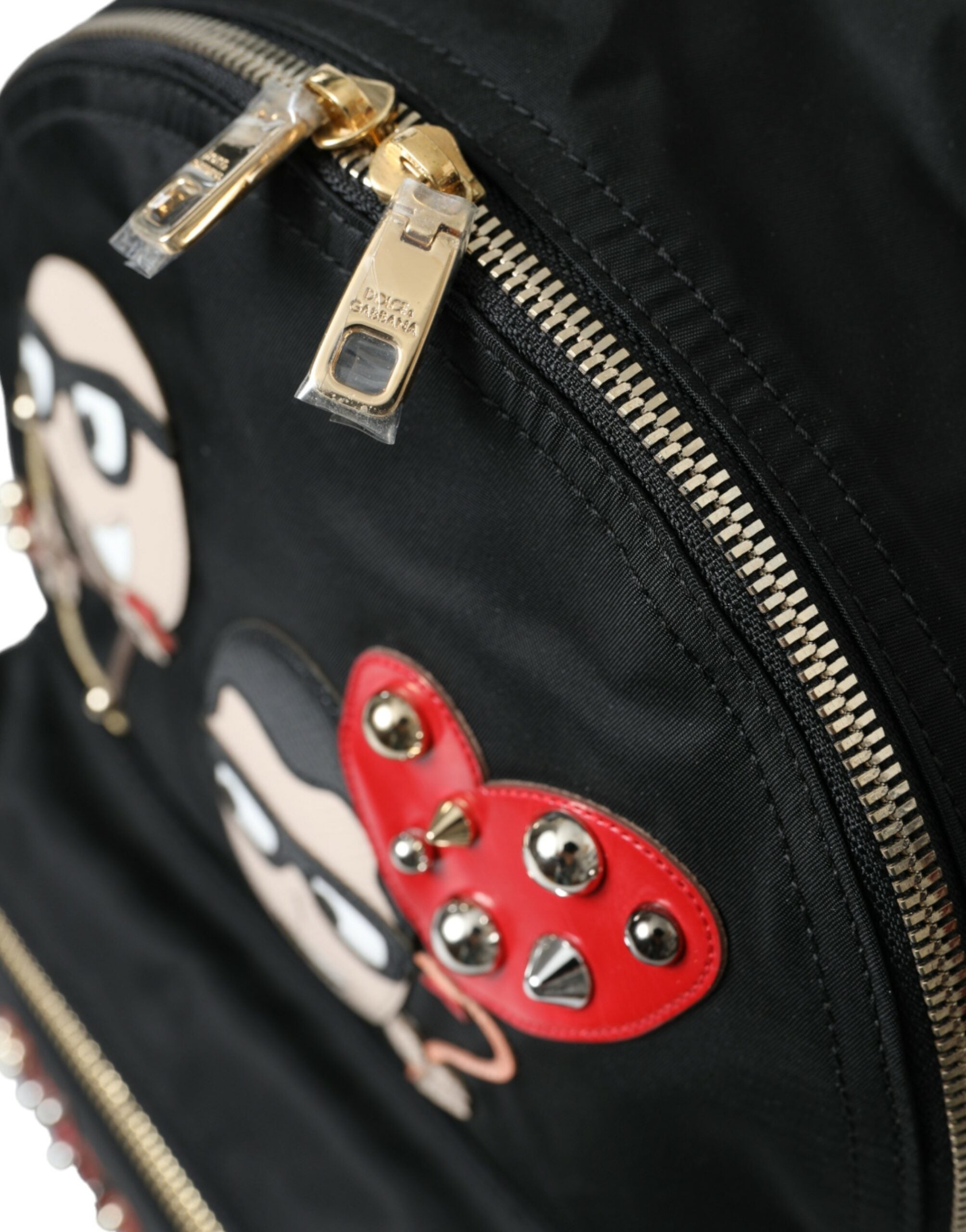 Dolce & Gabbana Schwarzer #DGFAMILY Verschönerter Rucksack VULCANO Tasche