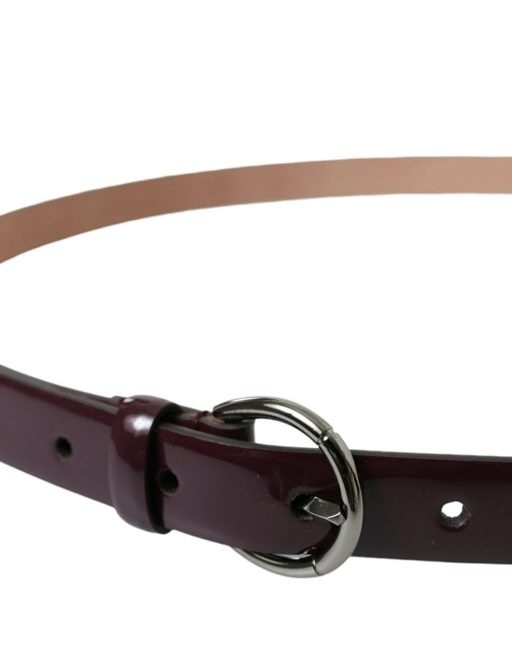 Dolce & Gabbana Kastanienbrauner Ledergürtel mit silberner Metallschnalle