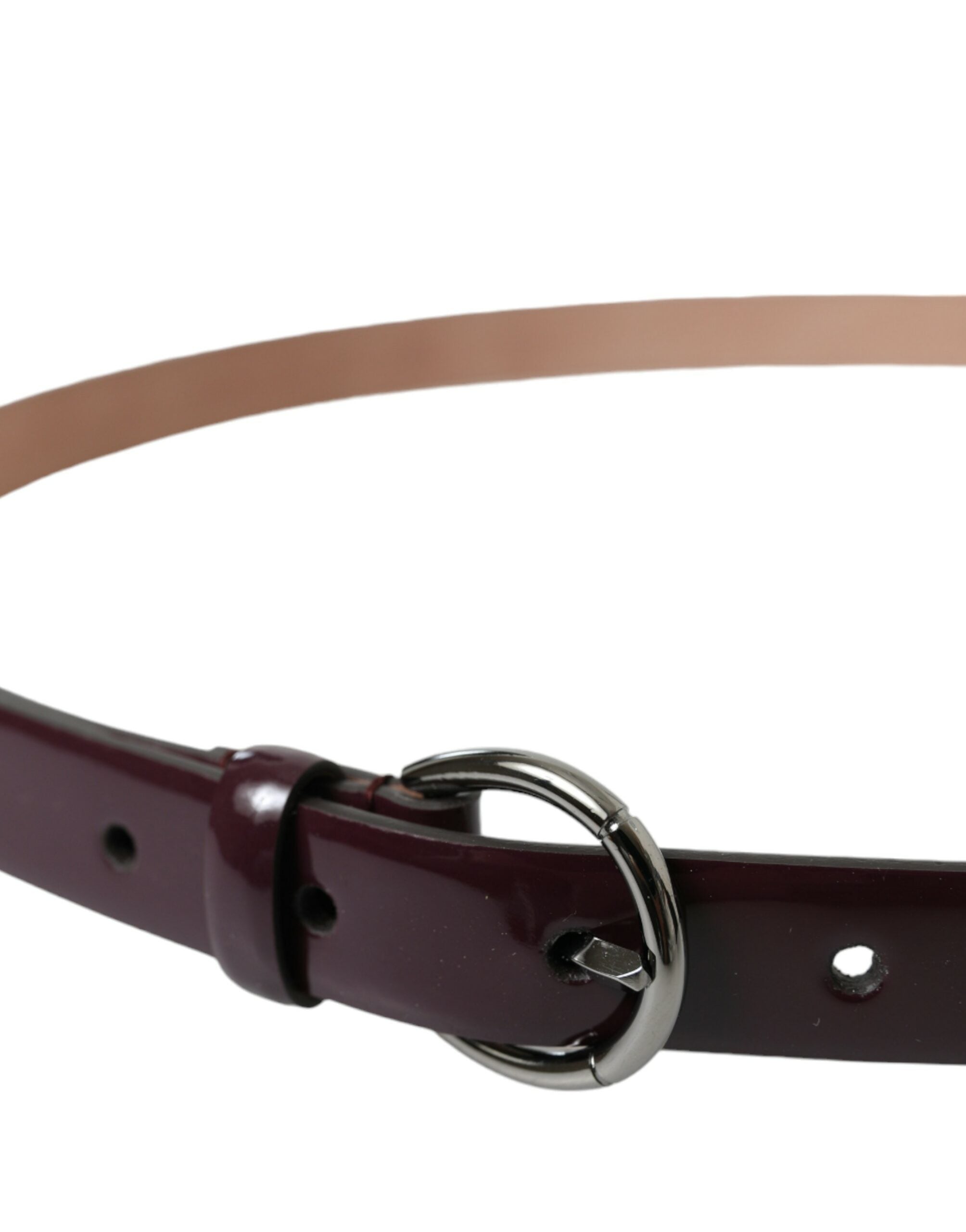 Dolce & Gabbana Kastanienbrauner Ledergürtel mit silberner Metallschnalle