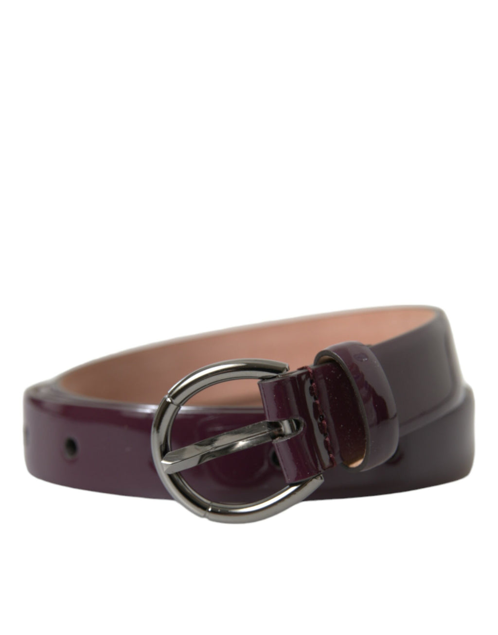 Dolce & Gabbana Kastanienbrauner Ledergürtel mit silberner Metallschnalle