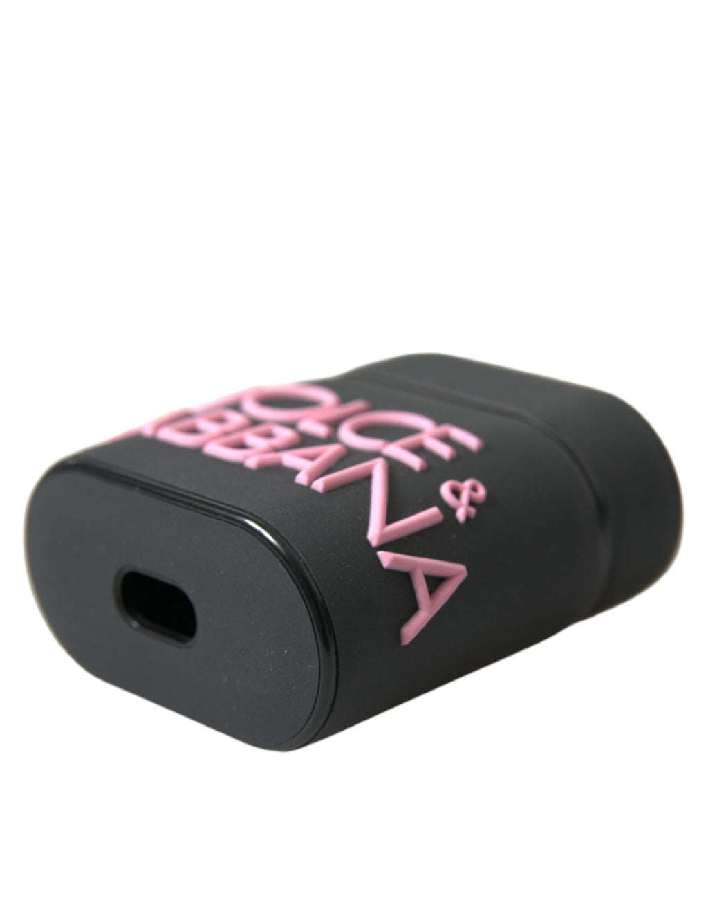 Dolce & Gabbana Schwarz-Rosa Silikon geprägte Logo Airpods Fall