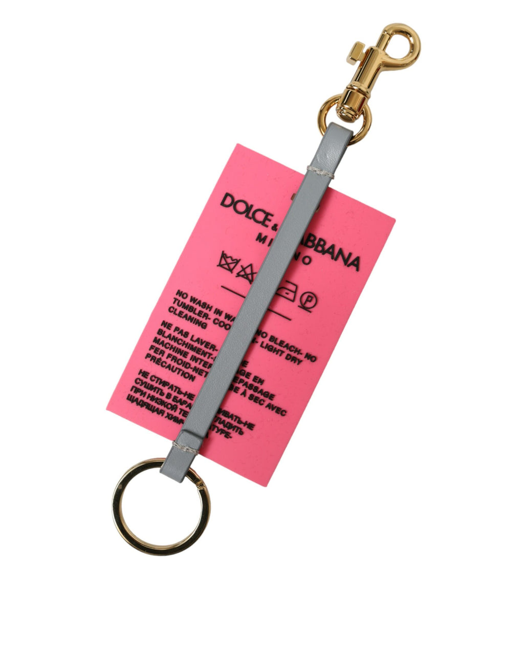 Dolce & Gabbana Rosa Silikon DG Logo Gold Messing Schlüsselanhänger