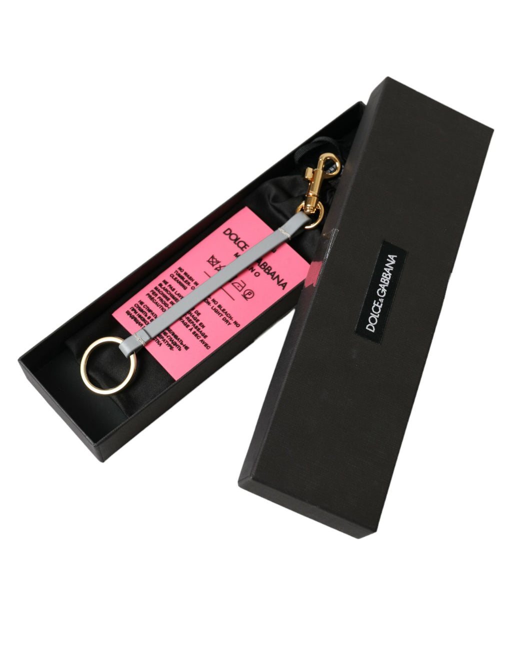 Dolce & Gabbana Rosa Silikon DG Logo Gold Messing Schlüsselanhänger