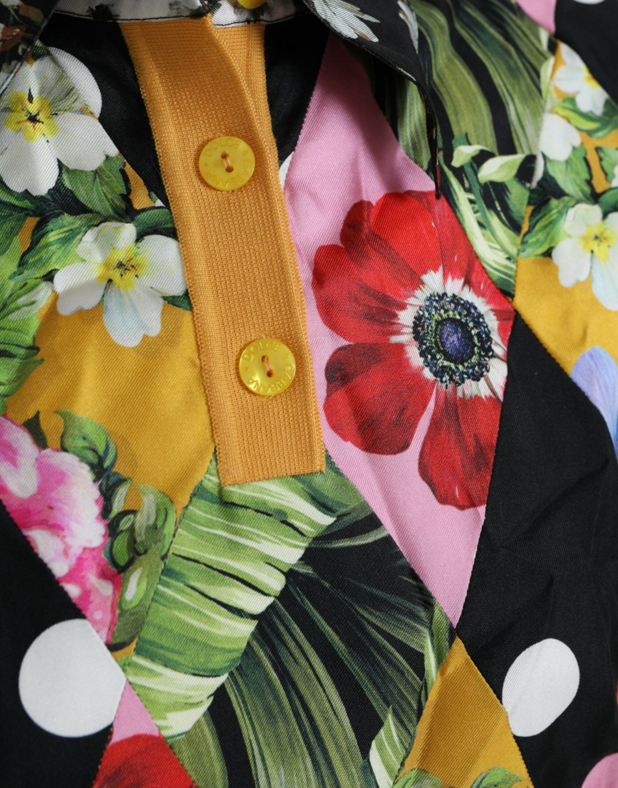 Dolce & Gabbana Mehrfarbiger Patchwork-Henley-Pullover aus Kaschmir