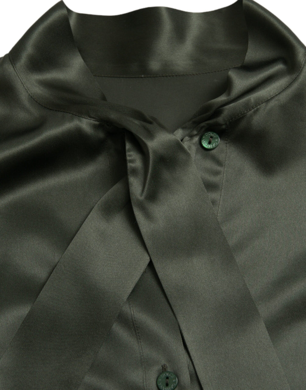 Dolce & Gabbana Graues langärmeliges Blusentop mit Ascot-Kragen