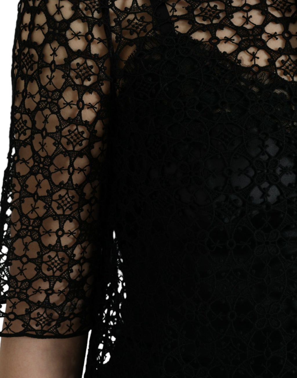 Dolce & Gabbana Schwarzes Blusentop mit floraler Spitze und kurzen Ärmeln