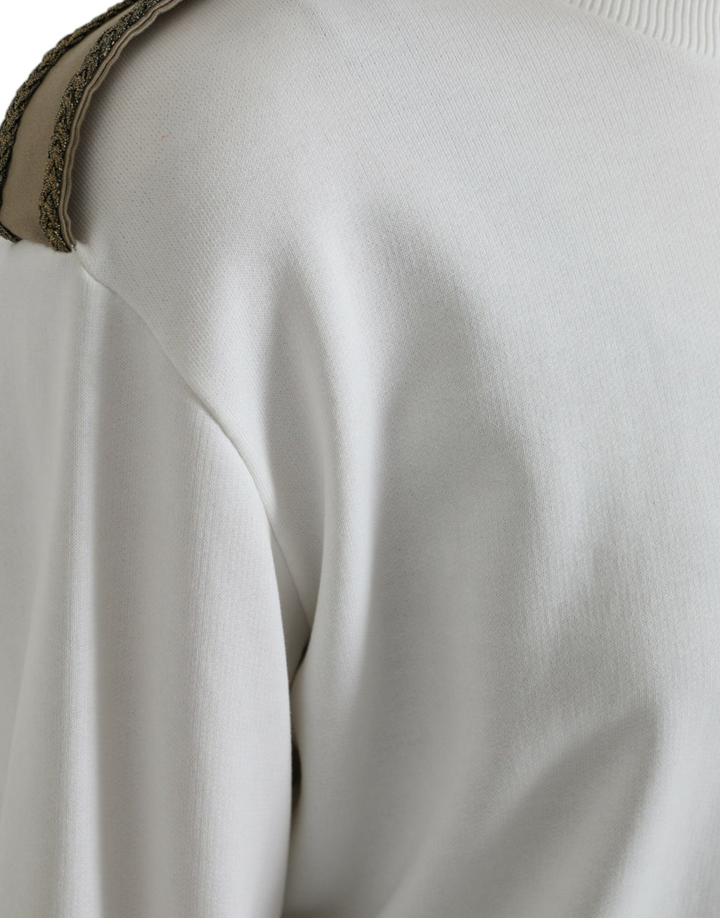 Dolce & Gabbana Weißer geblümter Rundhals-Pullover aus Baumwolle