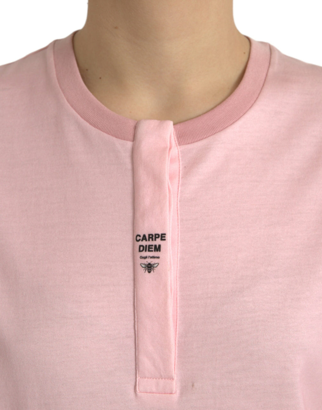 Dolce & Gabbana Rosa T-Shirt aus Baumwolle mit Blumendruck und kurzen Ärmeln