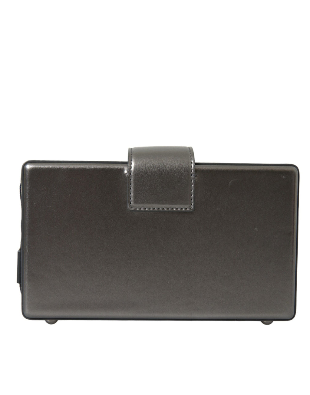 Dolce & Gabbana Metallisch graues Kalbsleder DG BOX Umhängetasche