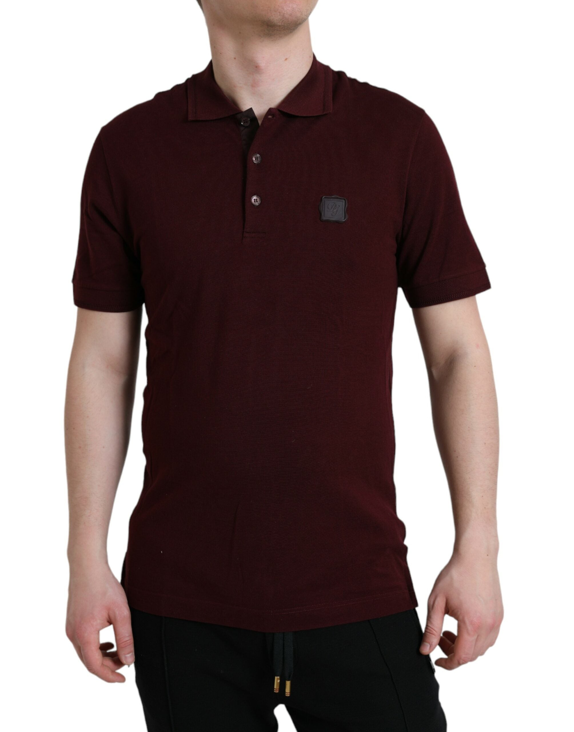 Dolce & Gabbana Kastanienbraunes Polo-T-Shirt mit kurzen Ärmeln und Kragen