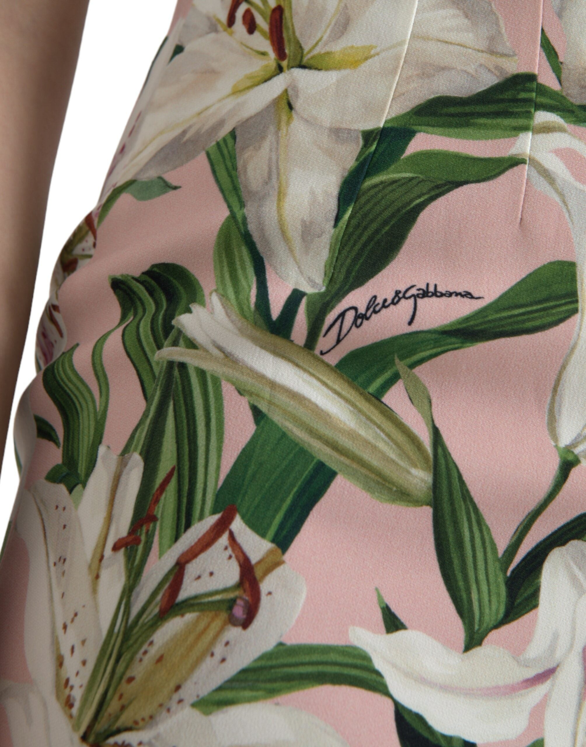 Dolce & Gabbana Rosa Lily Viskose Etuikleid Stretch-Minikleid