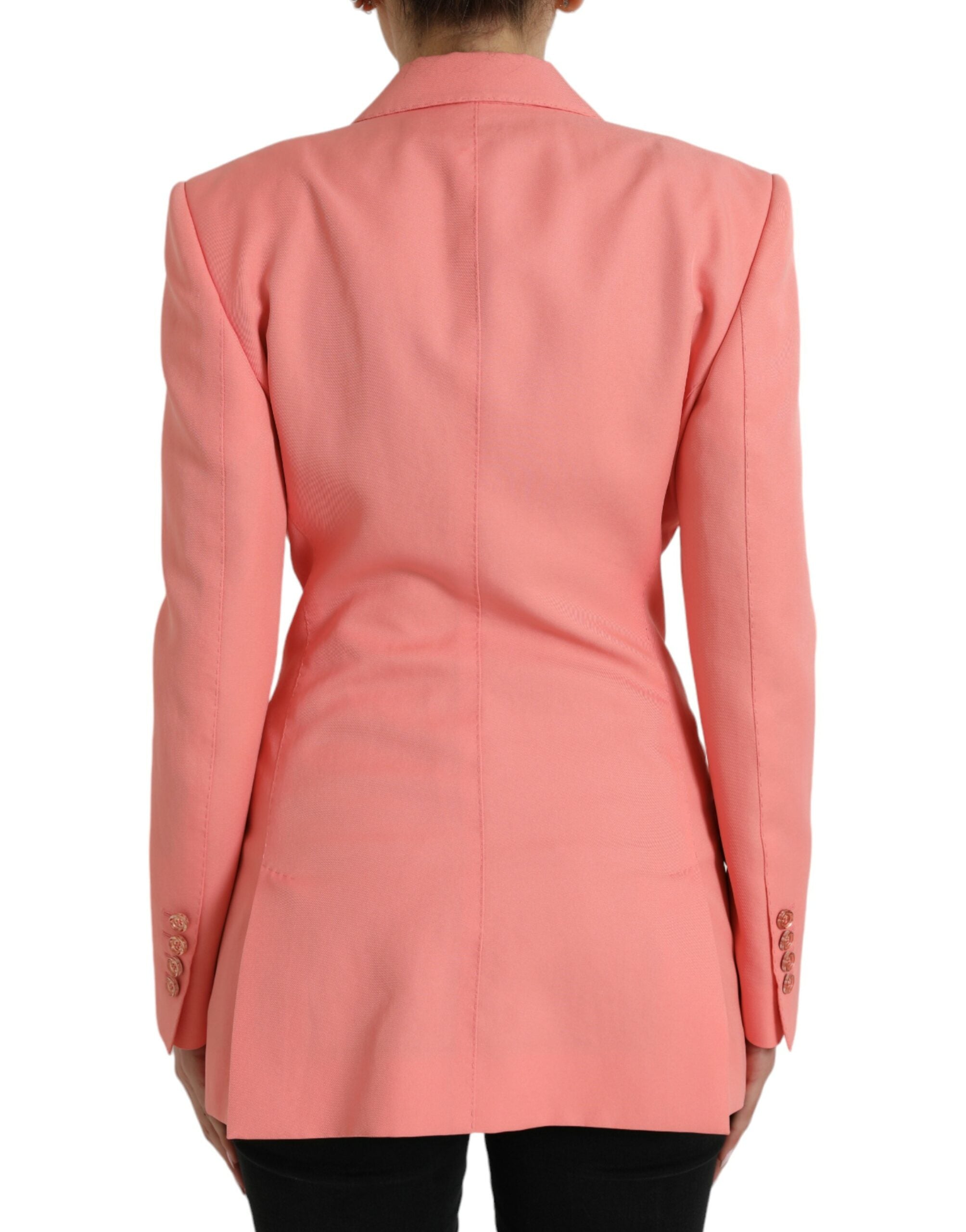 Dolce & Gabbana Einreihige Blazerjacke aus rosa Polyester