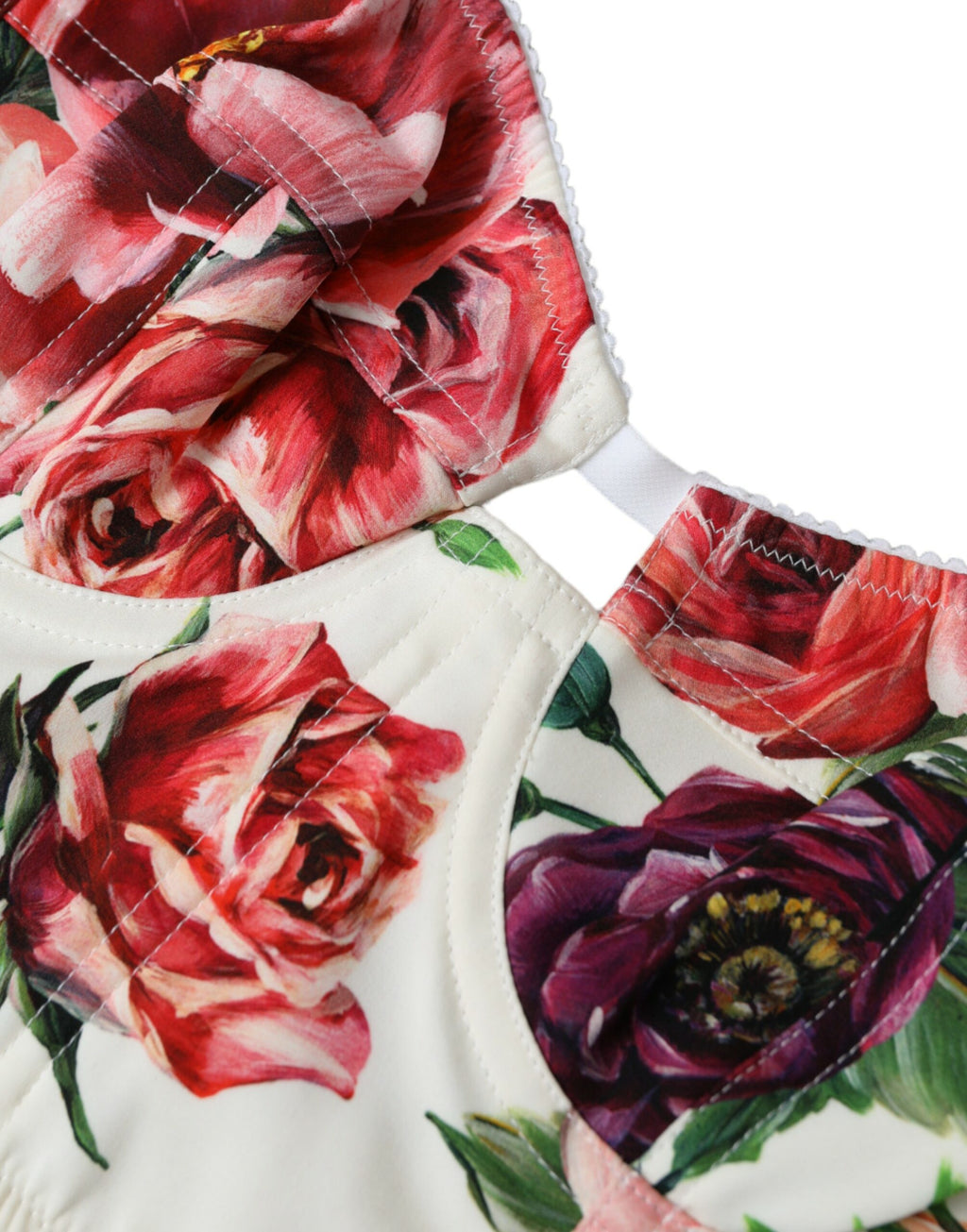 Dolce & Gabbana Multicolor Floral Ärmelloses Bustier Crop Top