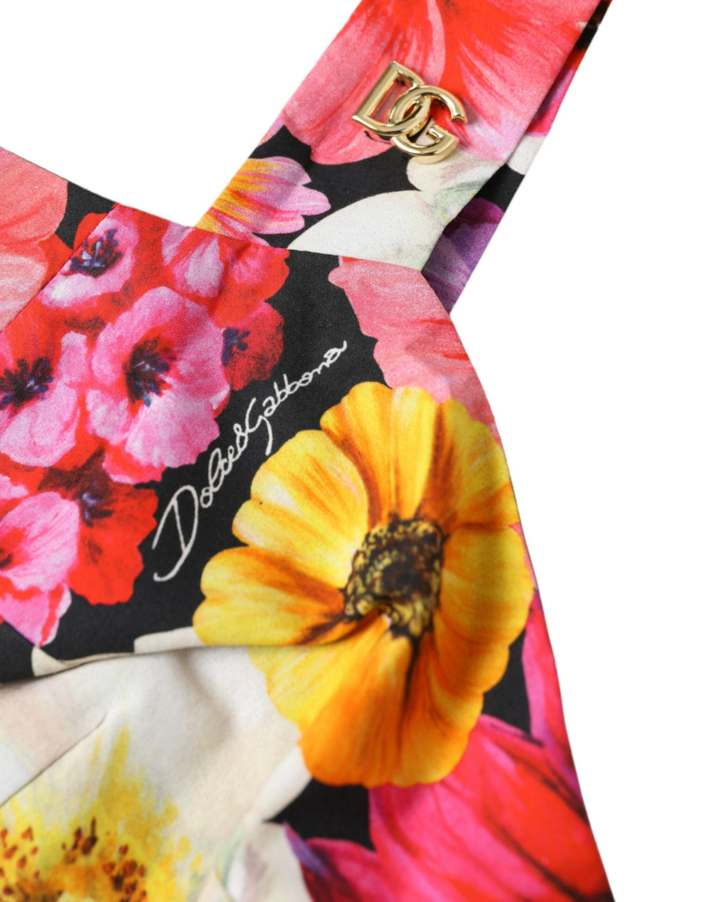 Dolce & Gabbana Multicolor Floral Ärmelloses Bustier Crop Top