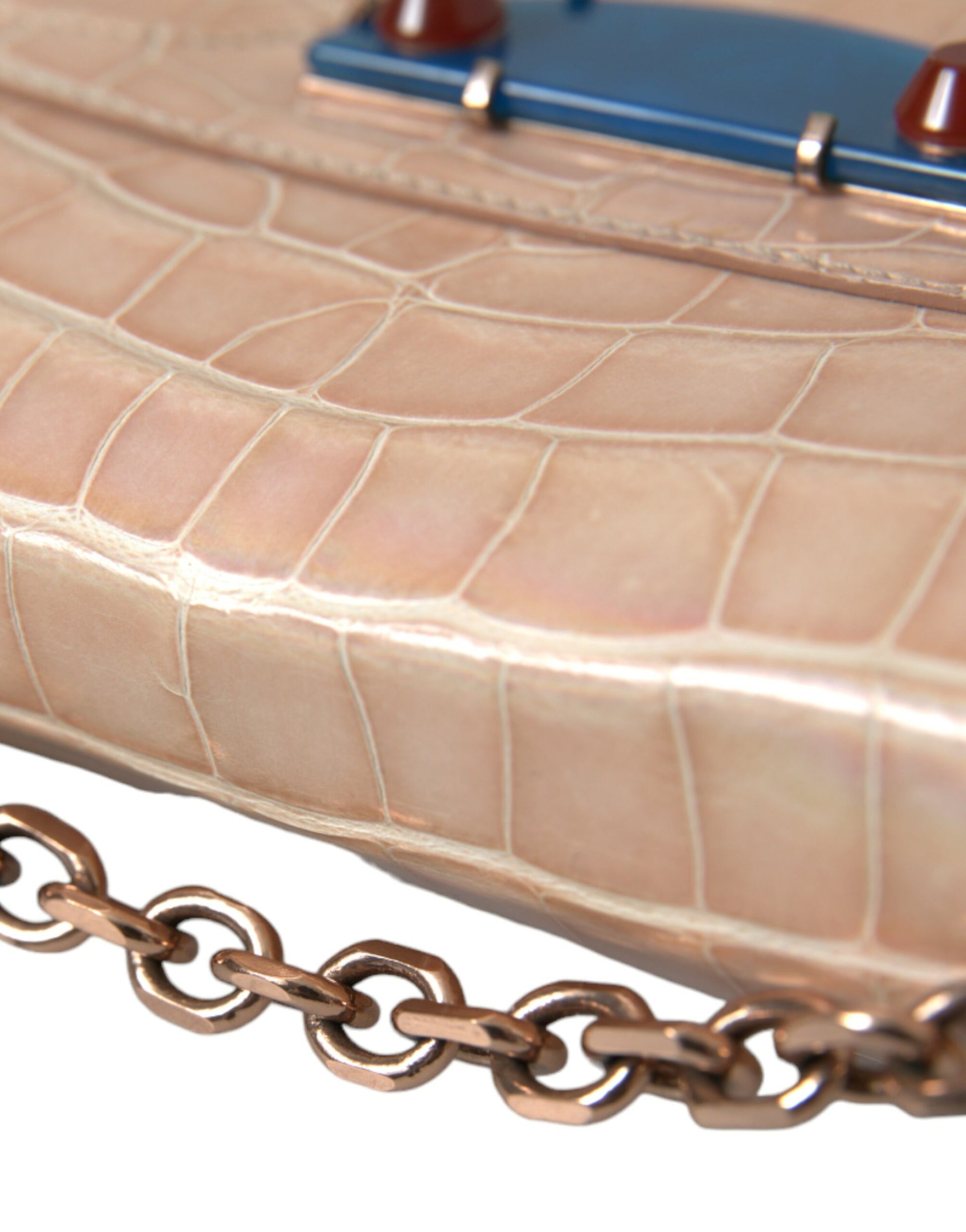 Balenciaga Beige Blauer Achat Exotisches Leder Gold Kette Geldbörse Tasche