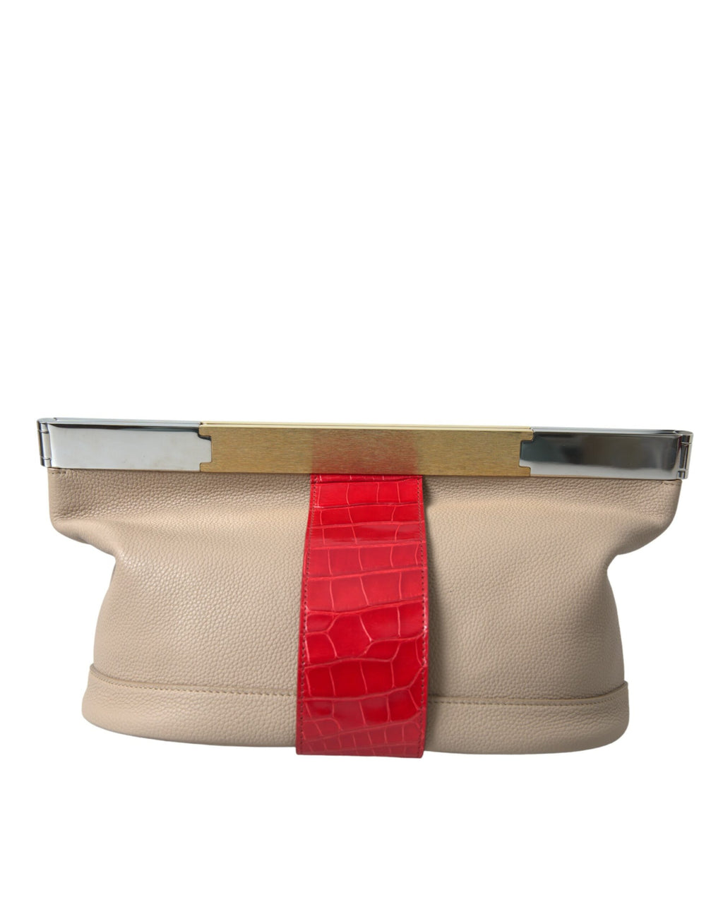 Balenciaga Beige Rot Zweifarbige Tasche aus exotischem Leder