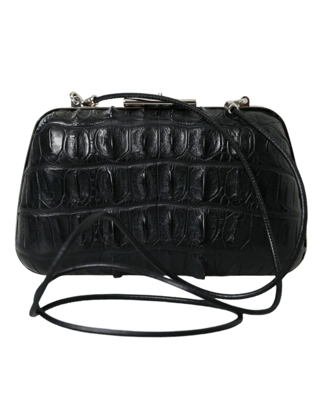 Balenciaga Schwarze Exotenhaut Leder Umhängetasche Crossbody Box Clutch Bag