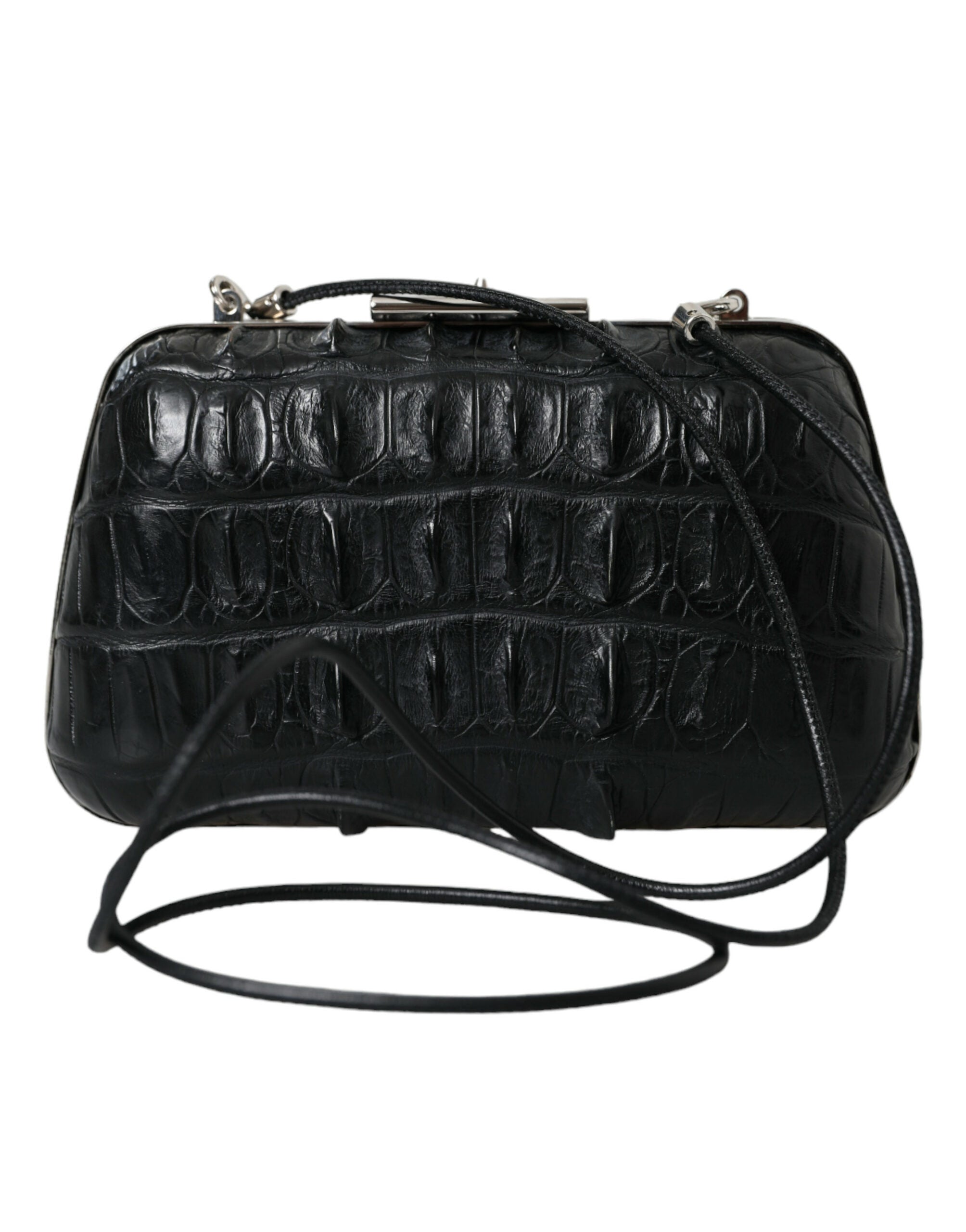 Balenciaga Schwarze Exotenhaut Leder Umhängetasche Crossbody Box Clutch Bag