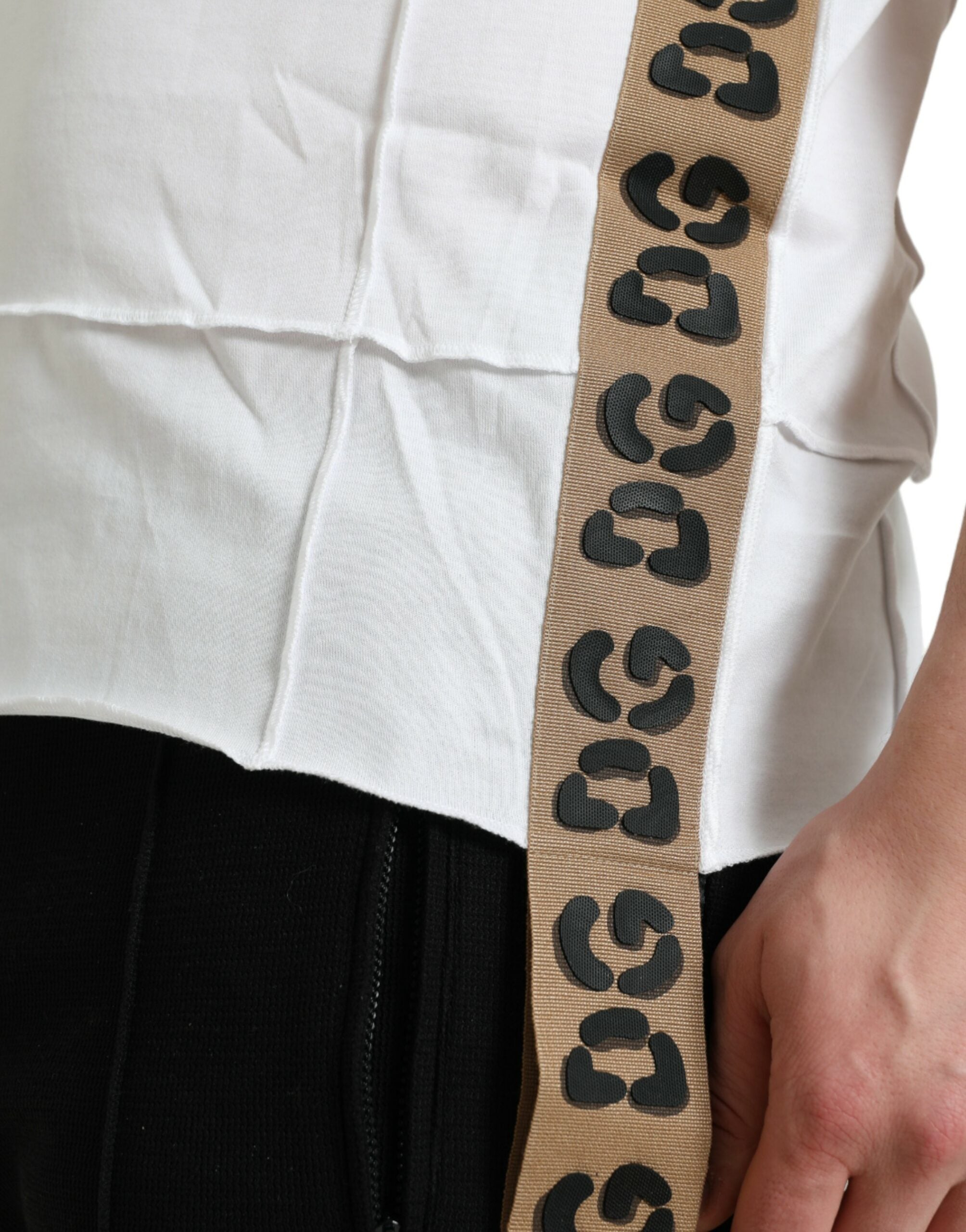 Dolce & Gabbana Weißes Logo T-Shirt mit Rundhalsausschnitt und kurzen Ärmeln