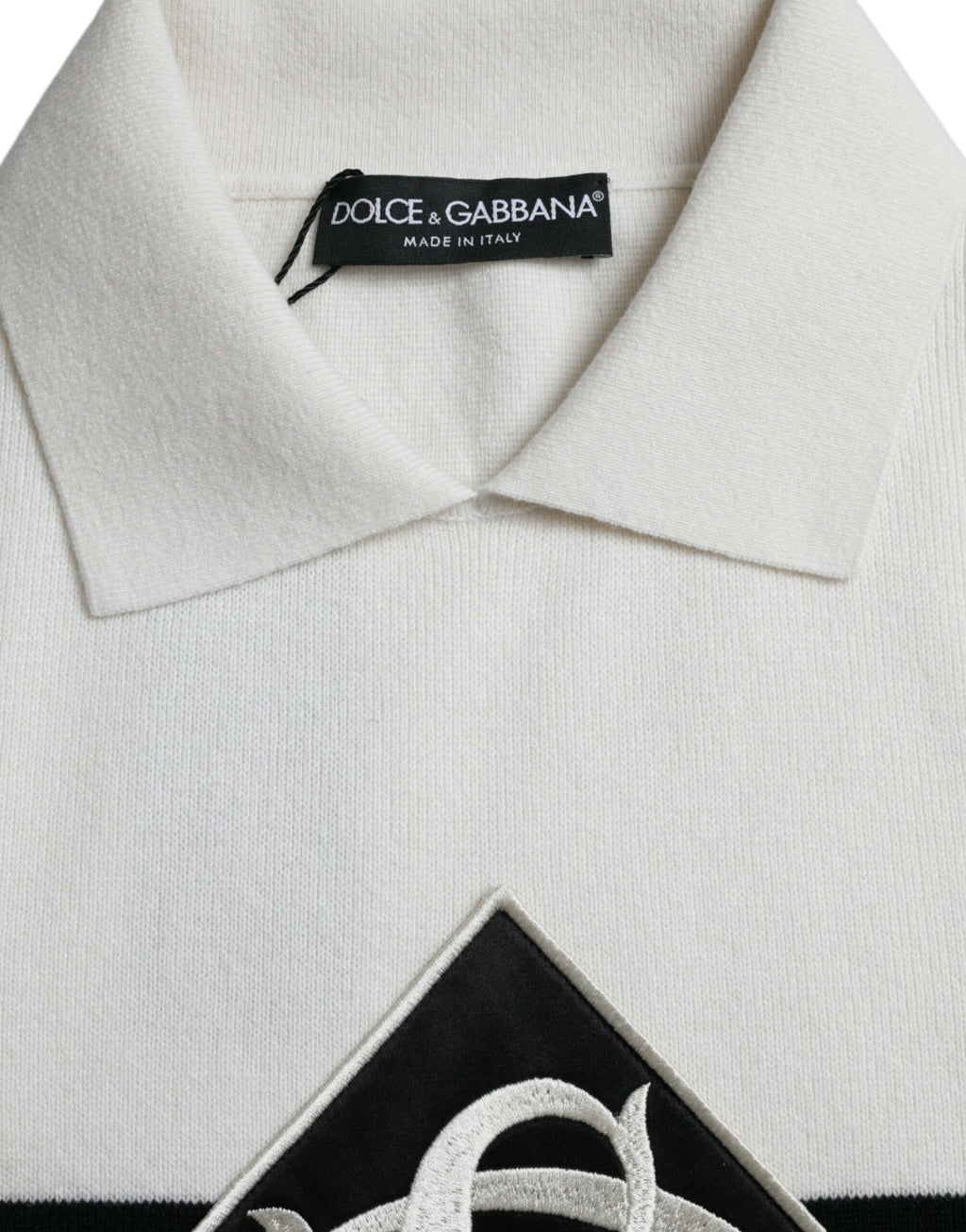 Dolce & Gabbana Weißes DG Logo Henley-Hemd mit Kragen T-Shirt