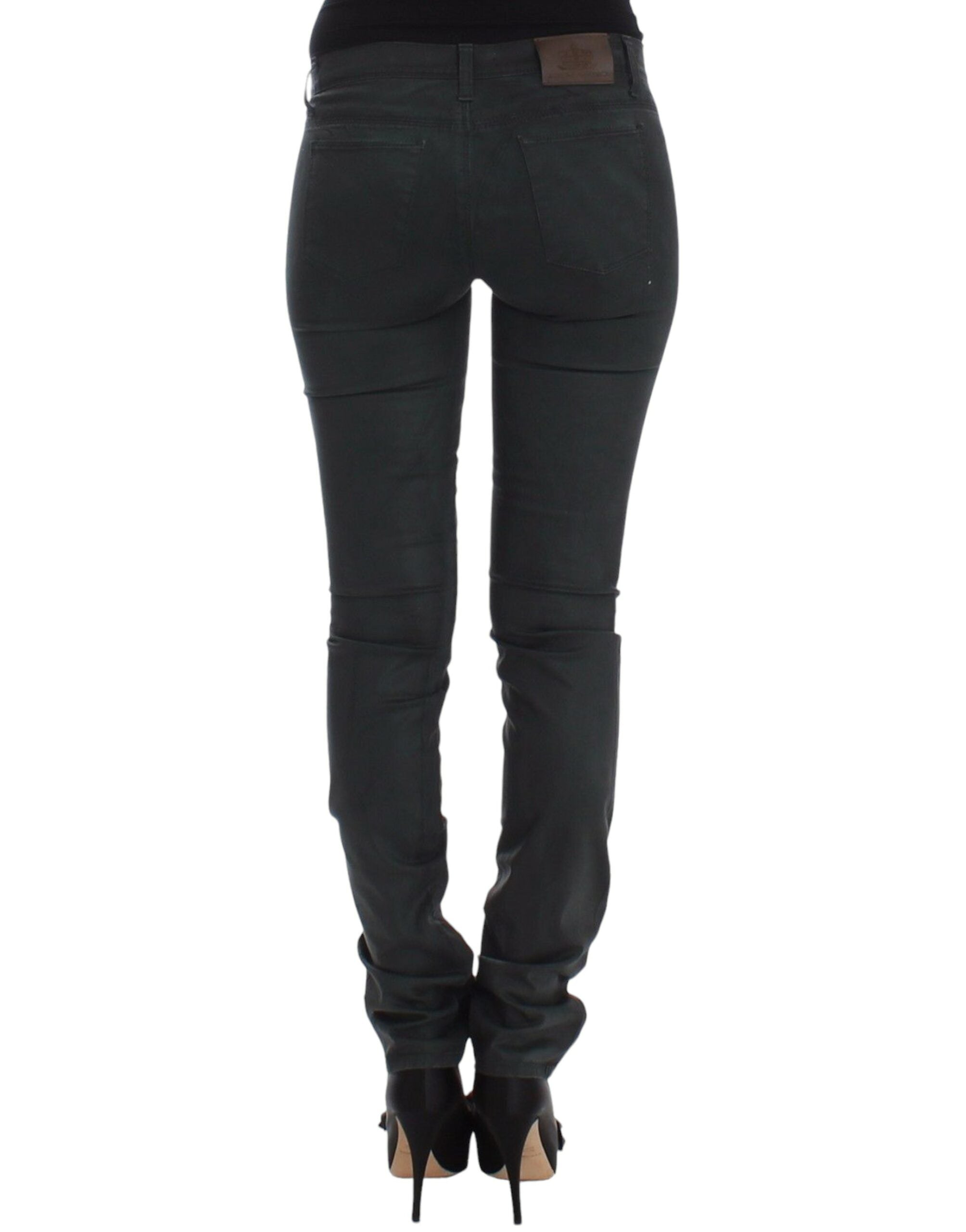 Ermanno Scervino Grüne Slim Jeans Denim-Hosen Straight Leg Stretch