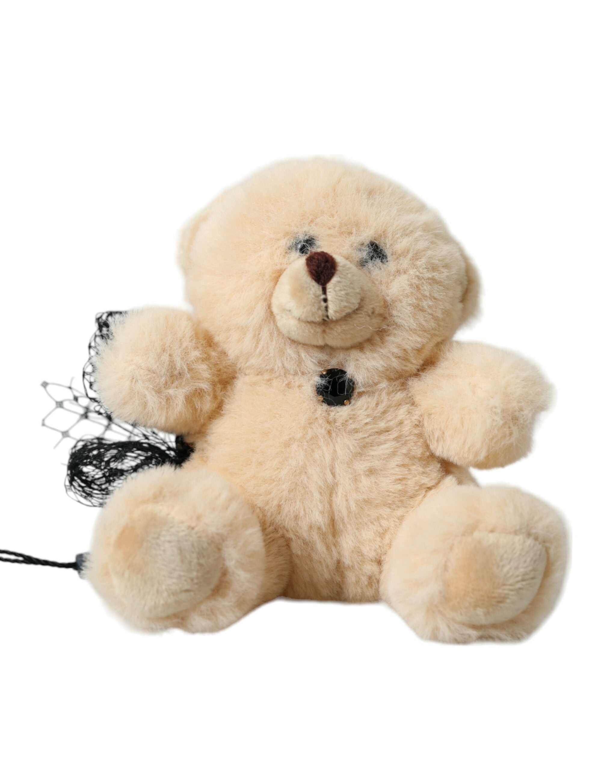 Dolce & Gabbana Beige Teddybär Mesh Net Band Haarspange