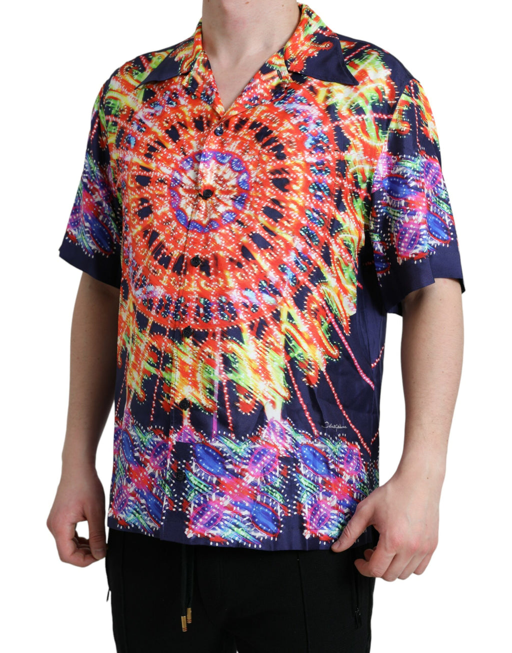 Dolce & Gabbana Multicolor Luminarie Seide Freizeithemd