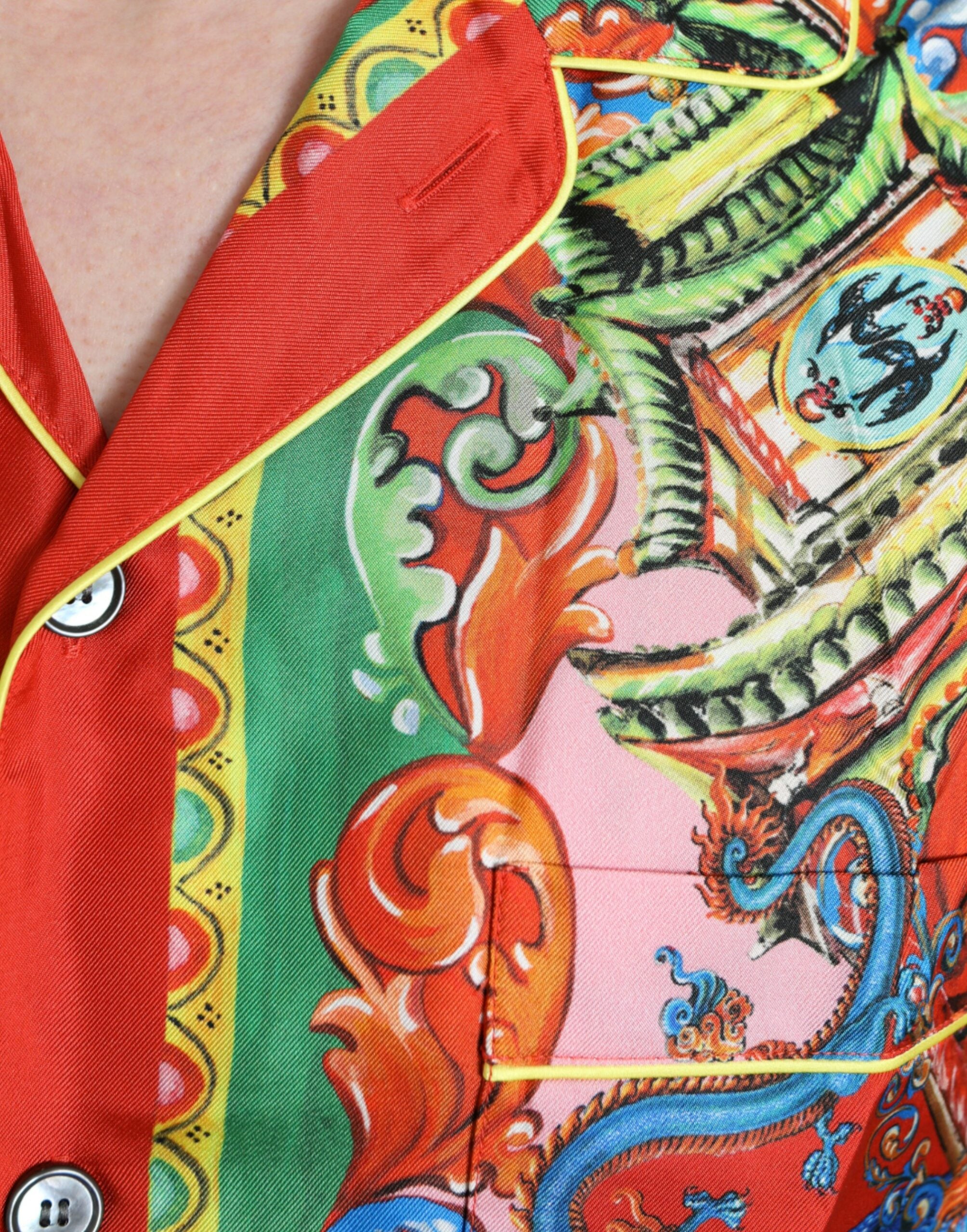 Dolce & Gabbana Mehrfarbig gemustertes Button Down Freizeithemd