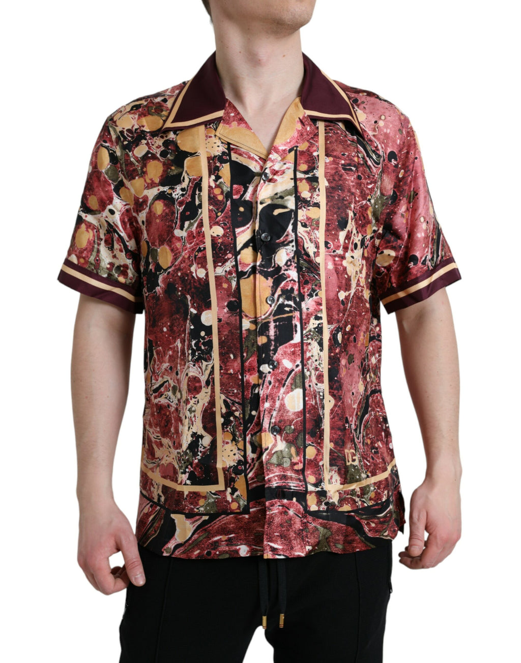 Dolce & Gabbana Multicolor Button Down Seidenhemd