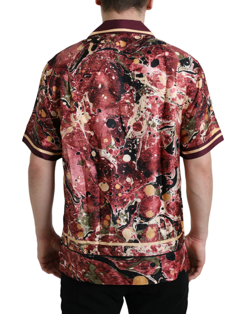 Dolce & Gabbana Multicolor Button Down Seidenhemd