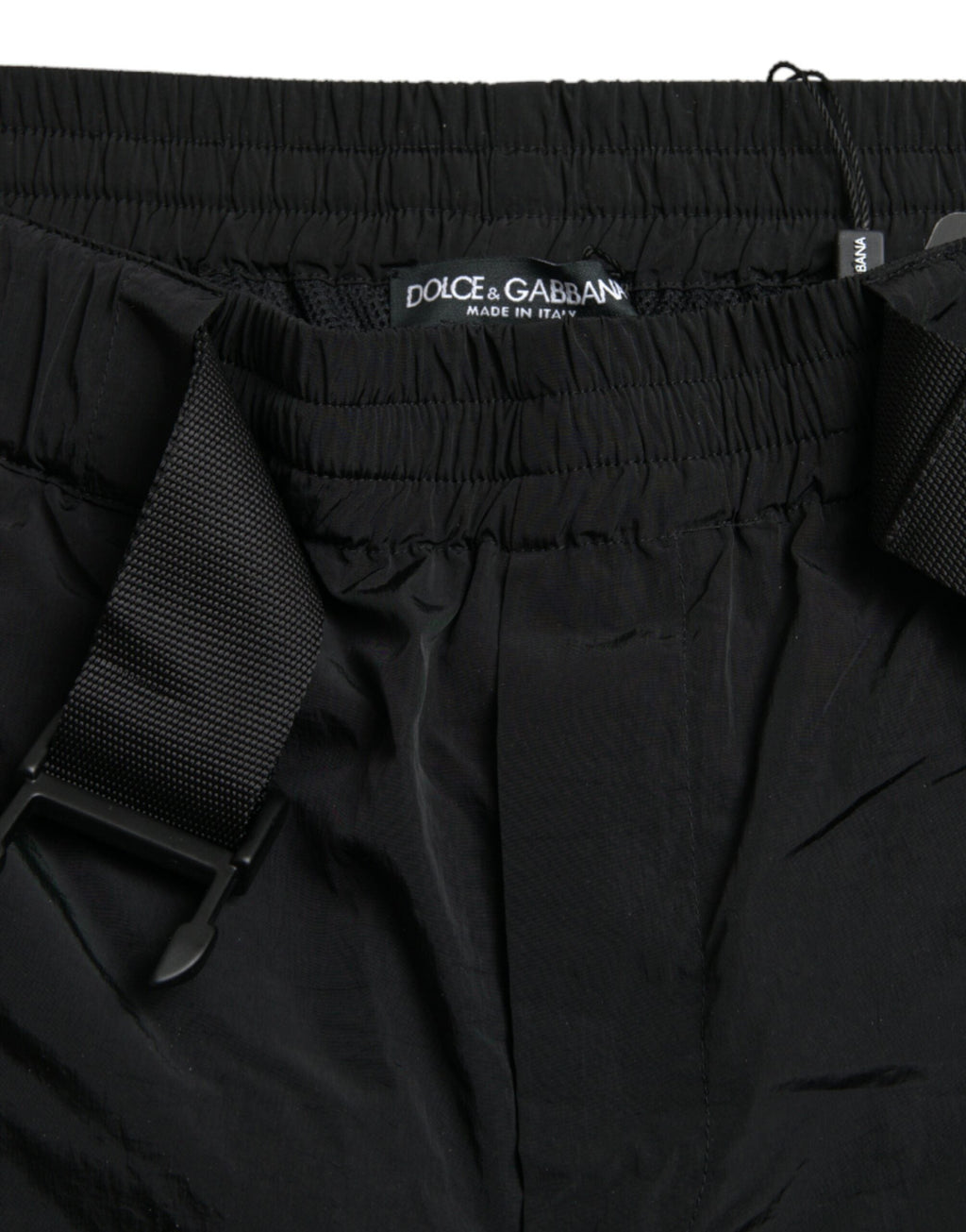 Dolce & Gabbana Schwarz-Rot Leopard Print Nylon Jogger Hose