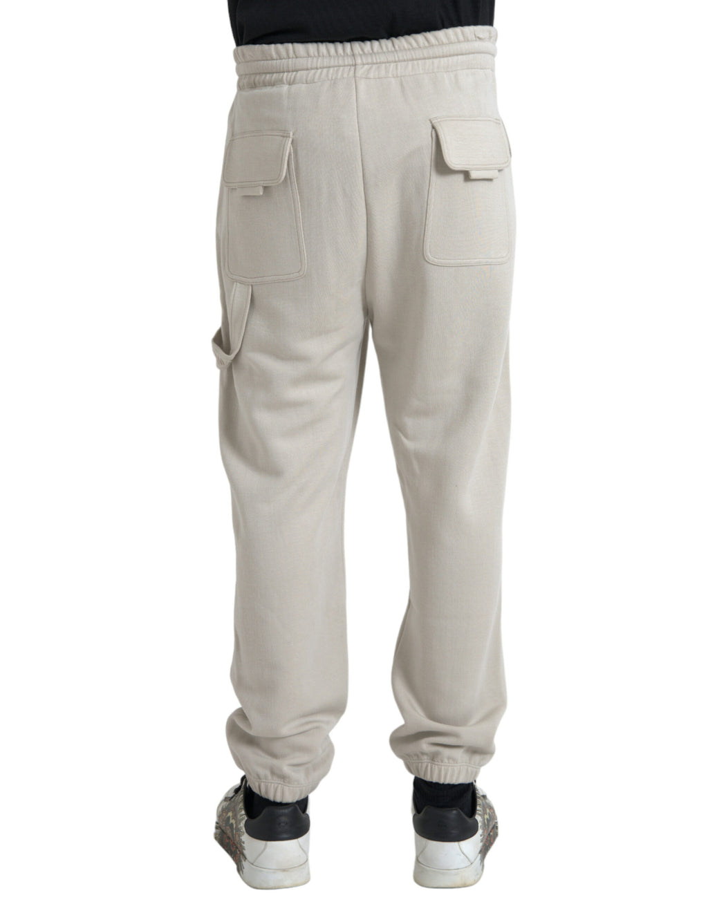 Dolce & Gabbana Weiße Viskose-Cargo-Jogger-Sweatpants-Hose