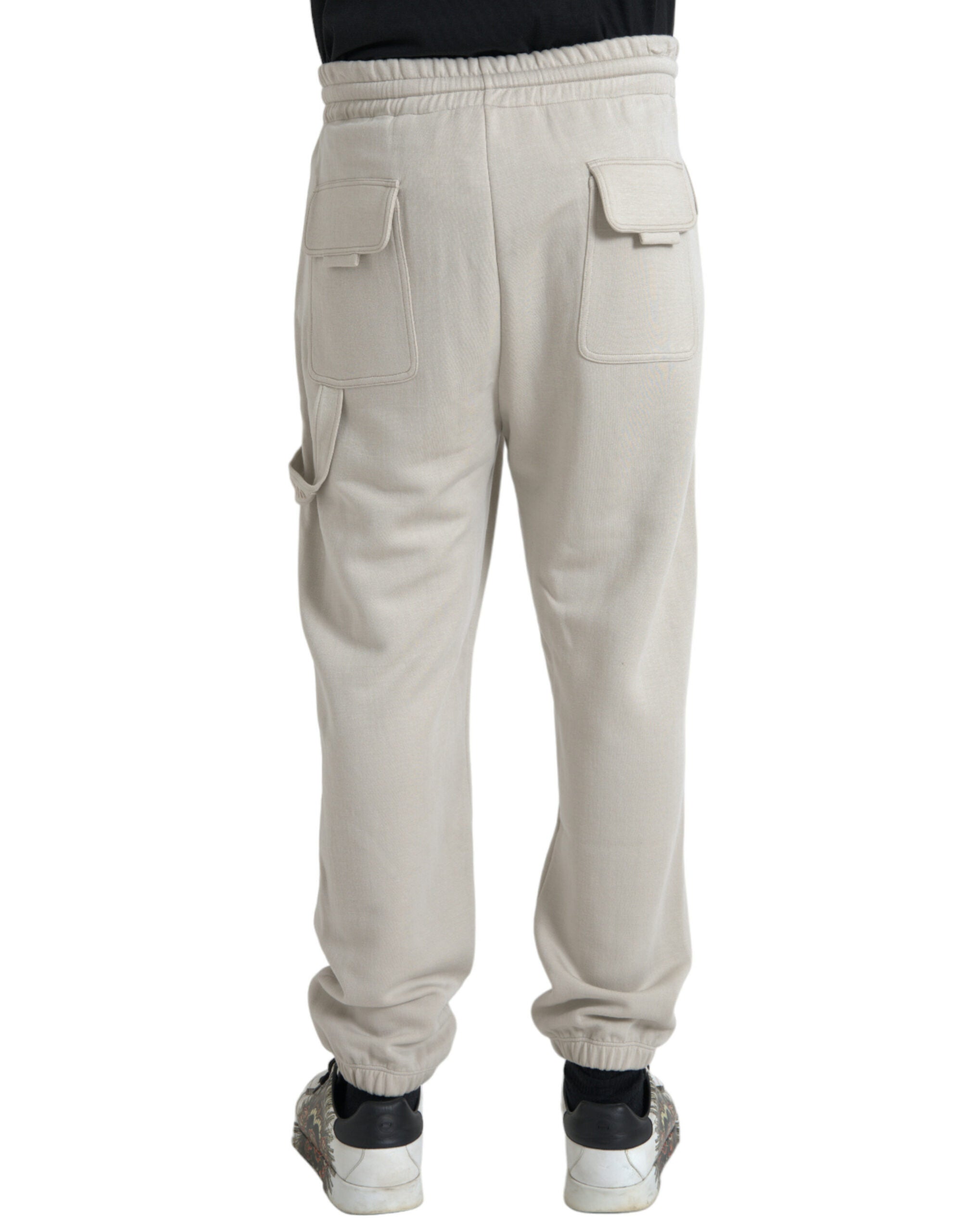 Dolce & Gabbana Weiße Viskose-Cargo-Jogger-Sweatpants-Hose