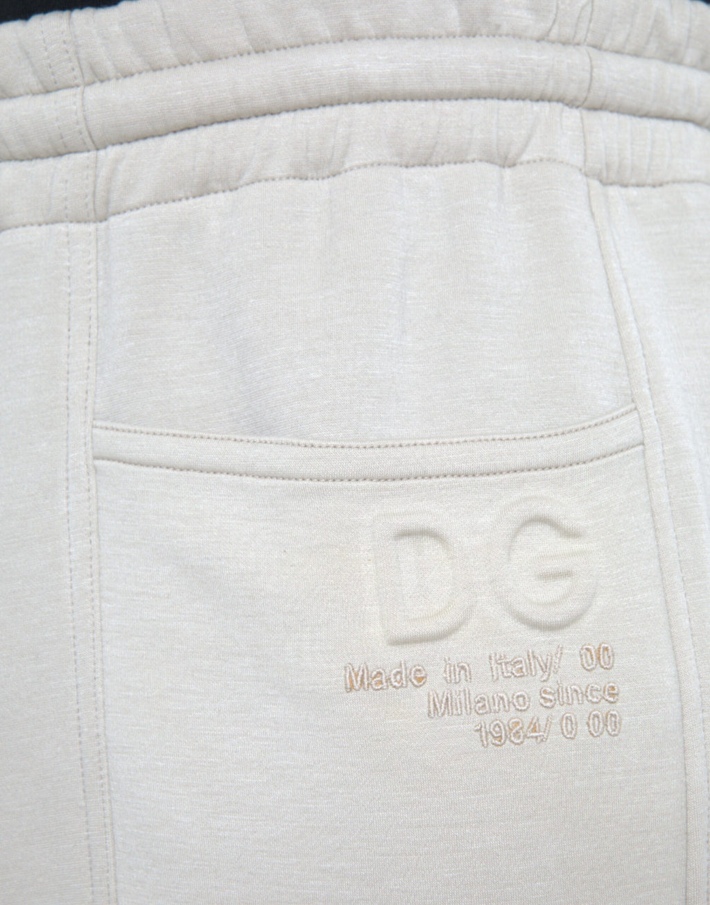 Dolce & Gabbana Weiße Viskose-Cargo-Jogger-Sweatpants-Hose